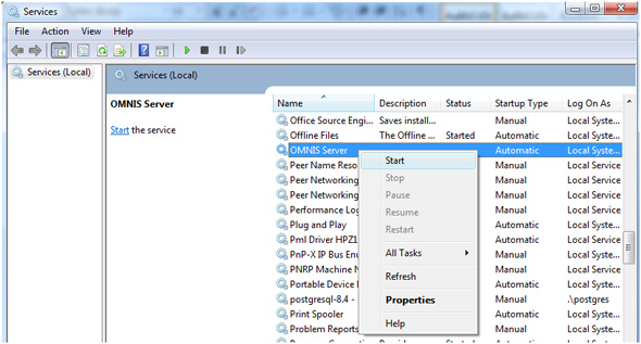 Omnis Server as a Windows Service
